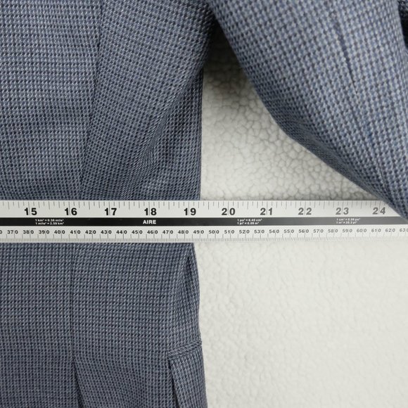 Chaps Blazer 38R Blue Geometric Two Button Double Vent Business Casual Formal - Picture 10 of 13